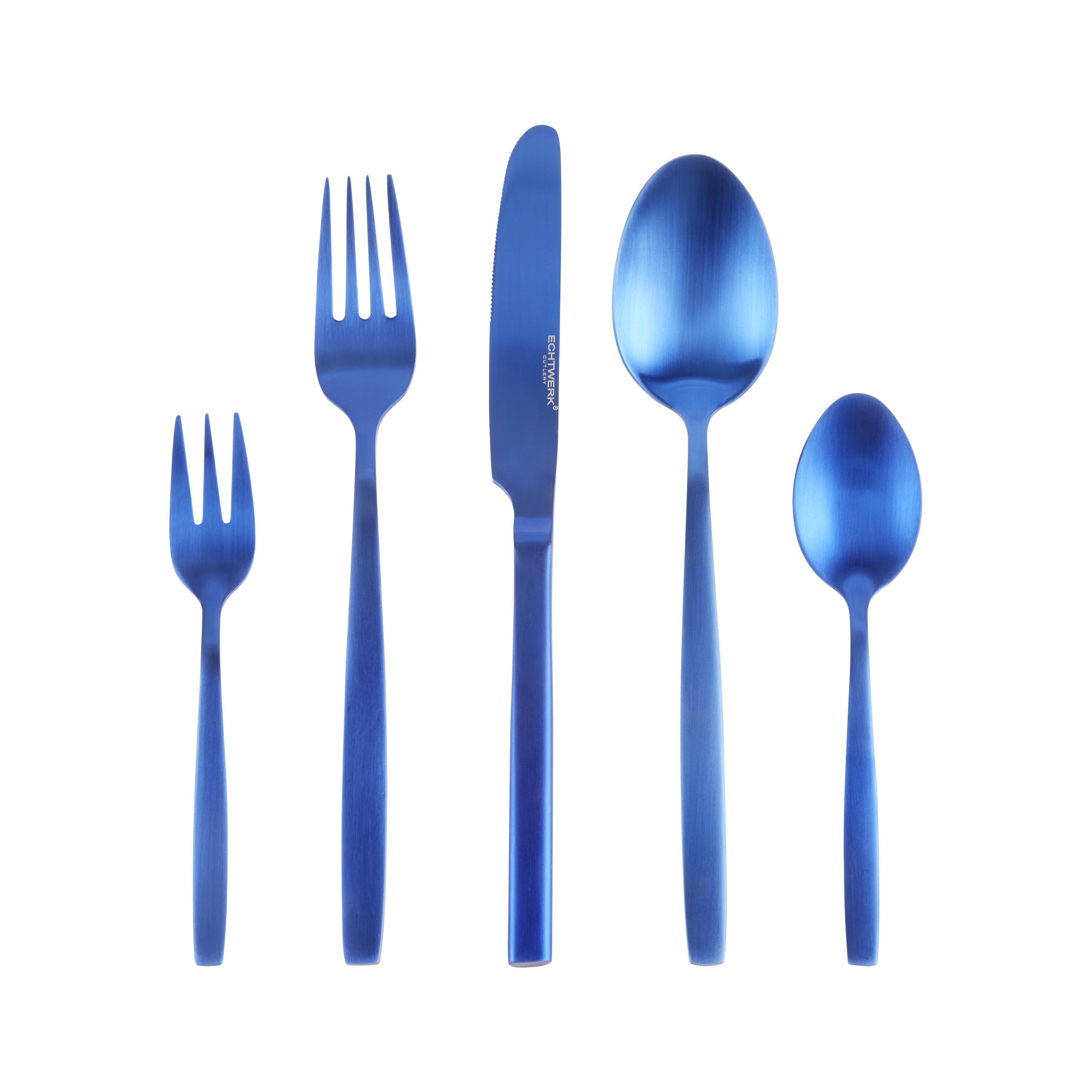 Besteckset Positano Blue Edition, 30-teilig - Blau, LIFESTYLE, Metall - Echtwerk