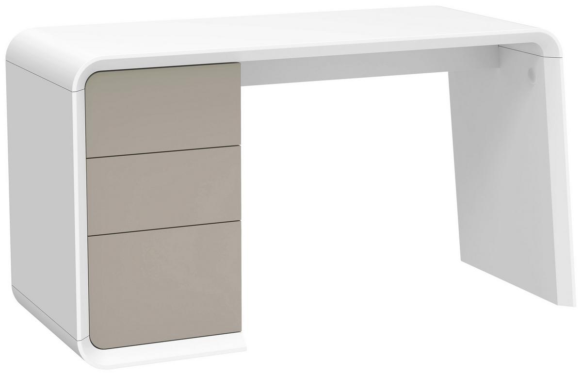 BIURKO MEMPHIS - biały/taupe, Lifestyle, materiał drewnopochodny (140/76/55cm) - MID.YOU