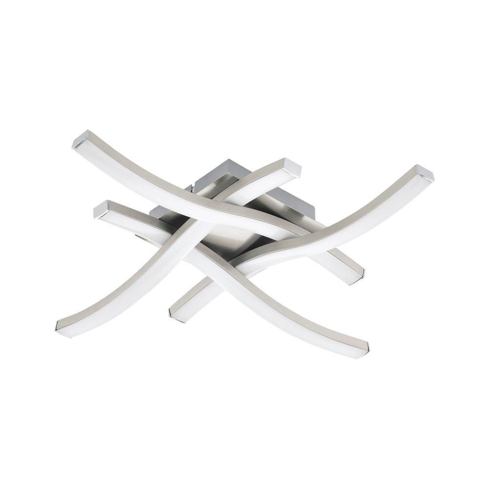 Led-deckenleuchte Cabezas - Weiss/Nickelfarben, Modern, Kunststoff/Metall (45/45/6cm) - Eglo