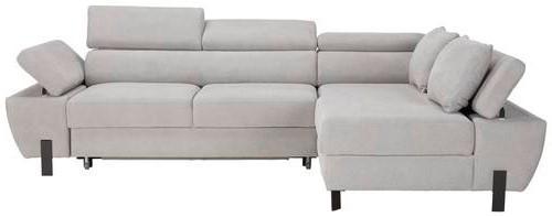 Sedežna Garnitura Molina Mini, Z Ležiščem - črna/svetlo siva, Moderno, kovina/tekstil (277/189cm) - Premium Living