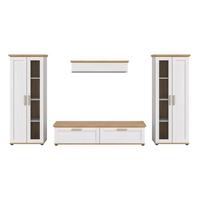 Dnevni Regal Verona, Bela, Barva Macesna, 4-Delni - srebrne barve/barve macesna, Design, umetna masa/leseni material (316/161/40cm) - Livetastic