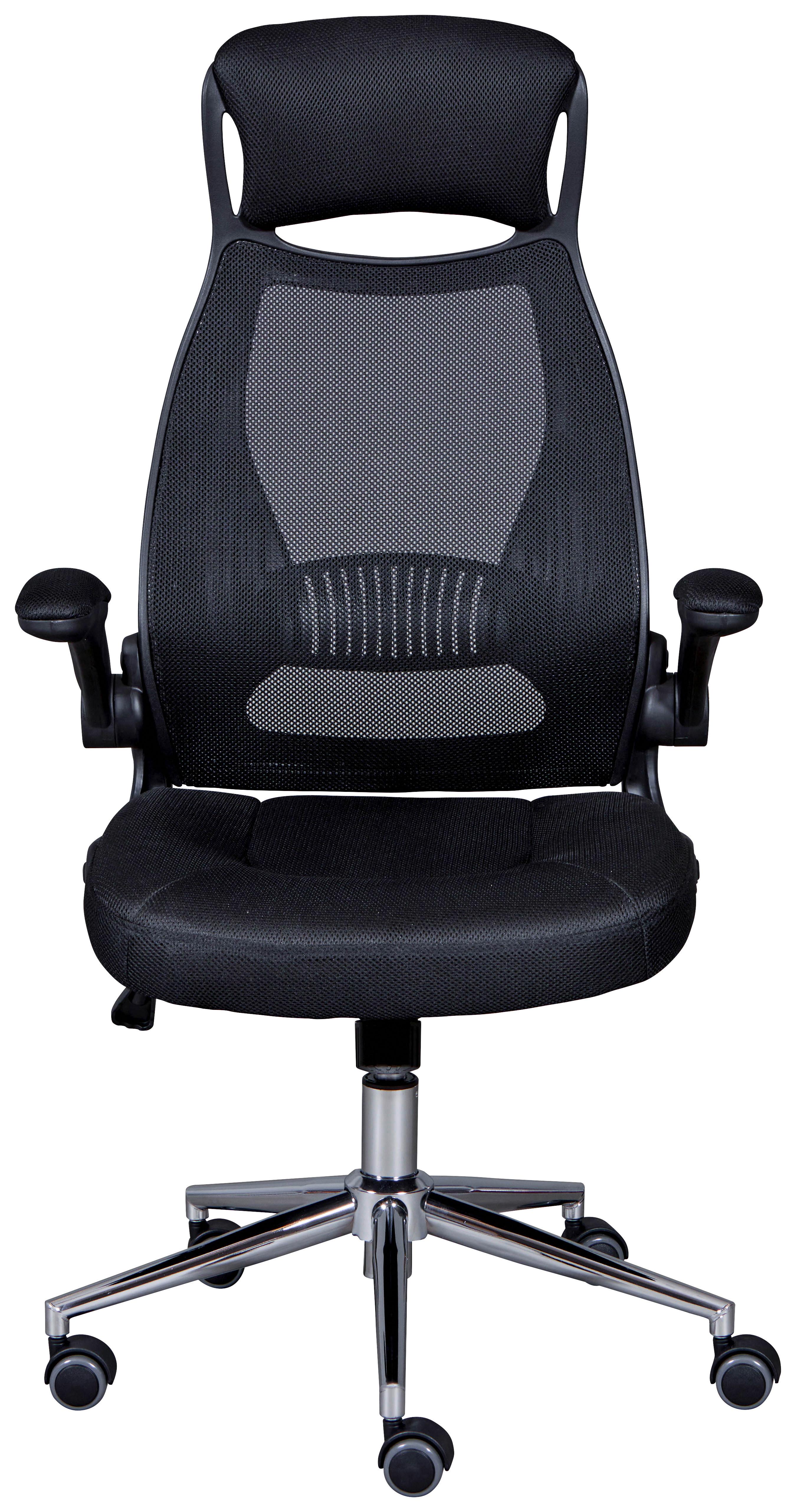 Drehstuhl XL Tecwork Schwarz - Schwarz, KONVENTIONELL, Textil/Metall (68-65/114-122/68cm) - MID.YOU