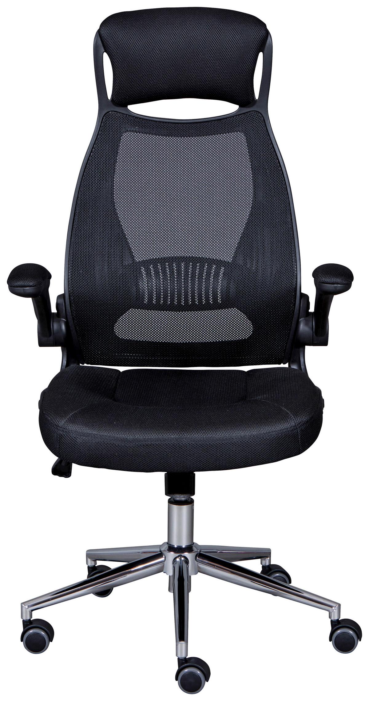 Drehstuhl XL Tecwork Schwarz - Schwarz, KONVENTIONELL, Textil/Metall (68-65/114-122/68cm) - MID.YOU