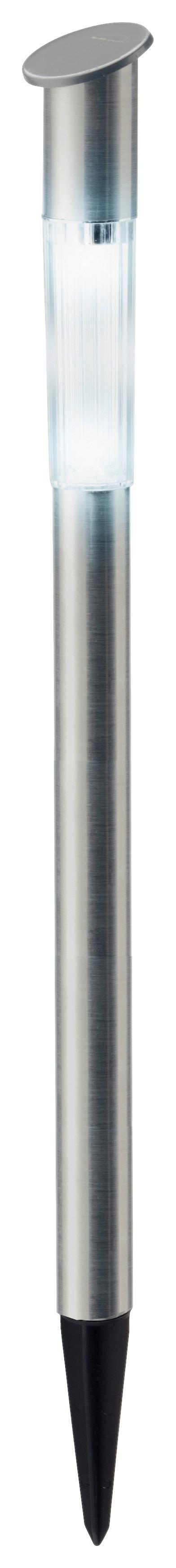 Solarleuchte Nolmi Edelstahlfarben max. 0,06 Watt - Edelstahlfarben, KONVENTIONELL, Kunststoff/Metall (5/70cm) - Modern Living
