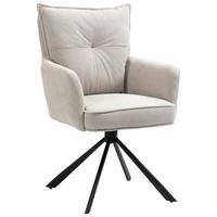 KRZESŁO Z PODŁOKIETNIKAMI POINT - beżowy, Design, metal/tkanina (60/95/67cm) - Novel