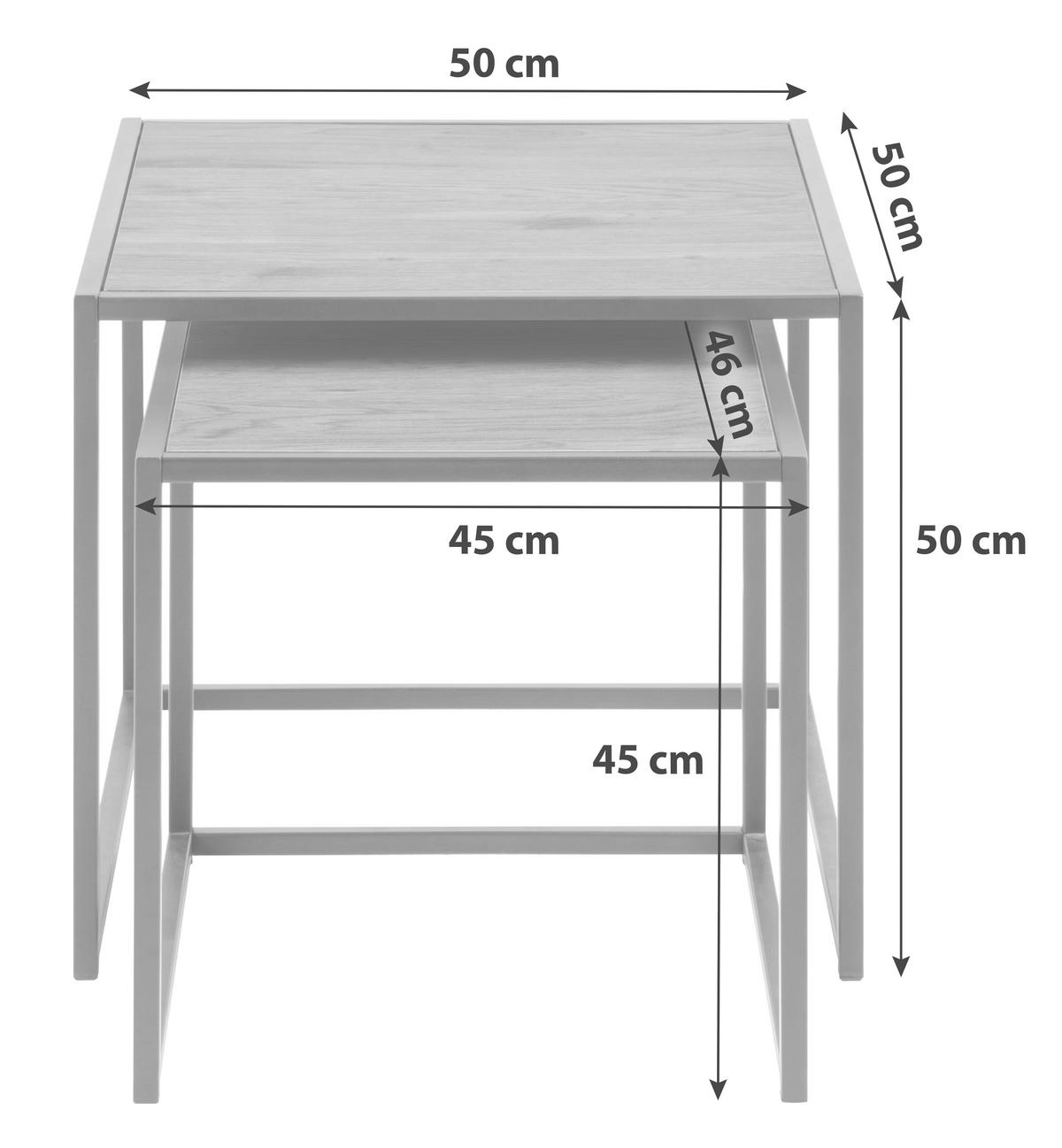 STOLIKI WSUWANE POD SIEBIE SEAFORD -TREND- - czarny, Trend, materiał drewnopochodny/metal (50/45/50cm) - MID.YOU