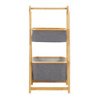 REGAŁ DO PRZECHOWYWANIA MISAKI - ciemnoszary, Modern, drewno/tkanina (44/35/99cm) - Bessagi Home