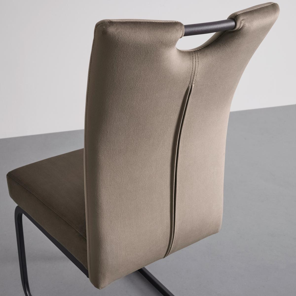 KRZESŁO NA PŁOZIE DUNJA - czarny/brązowy, Modern, metal/drewno (44/86/58cm) - Bessagi Home