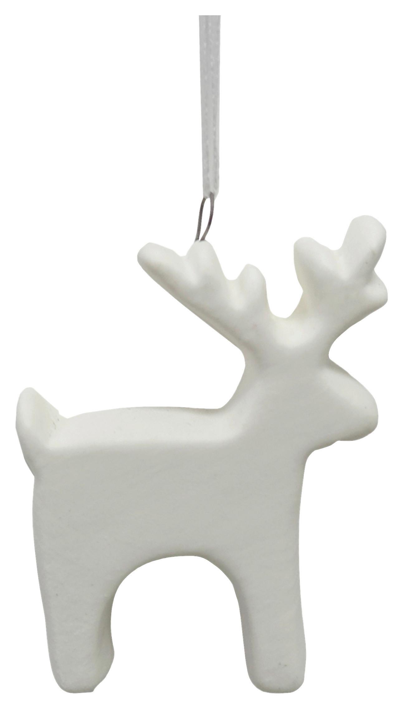 Dekohänger Sweety Weiß - Weiß, KONVENTIONELL, Keramik/Textil (5/6,2/2cm) - Modern Living