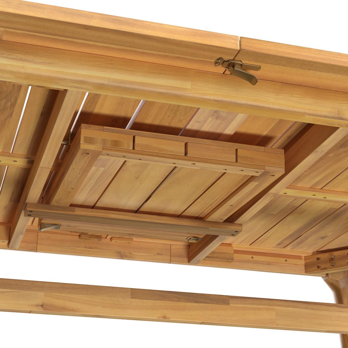 Vrtna Miza Nicola, Barva Tikovine, 160-200x90 - barva tikovine, Moderno, les (160-200/100/76cm) - Bessagi Garden