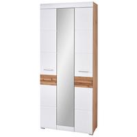 Garderobenschrank in Weiß/Eichefarben - Eichefarben/Weiß, KONVENTIONELL, Holzwerkstoff (84/200/40cm) - Mömax