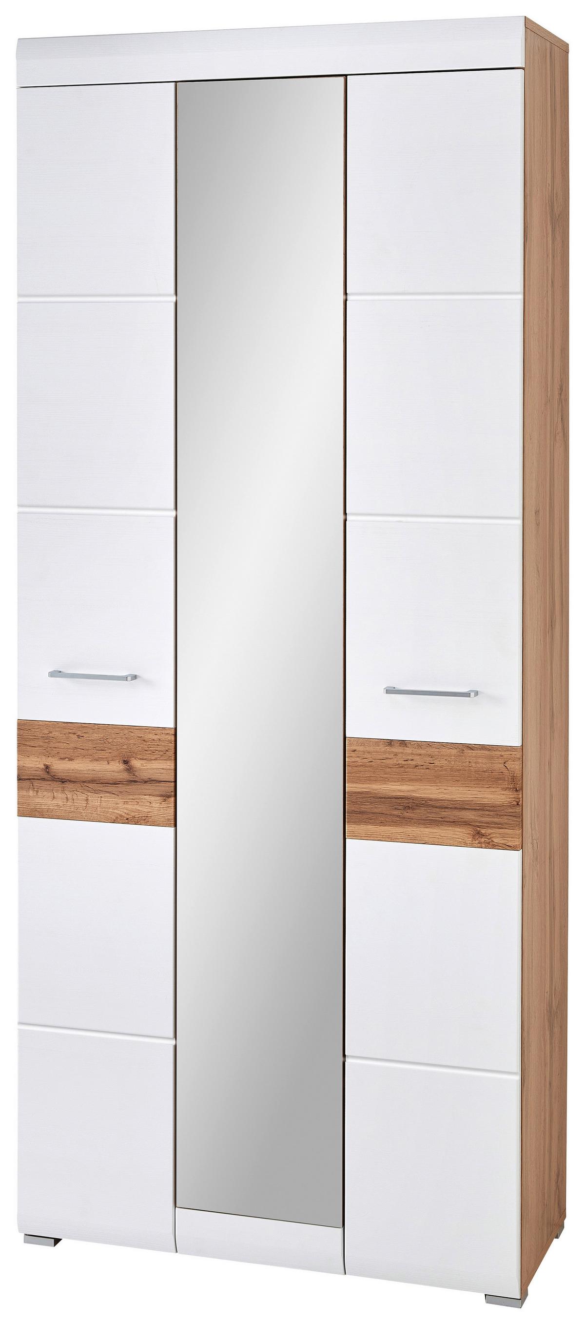 Garderobenschrank in Weiß/Eichefarben - Eichefarben/Weiß, KONVENTIONELL, Holzwerkstoff (84/200/40cm) - Mömax
