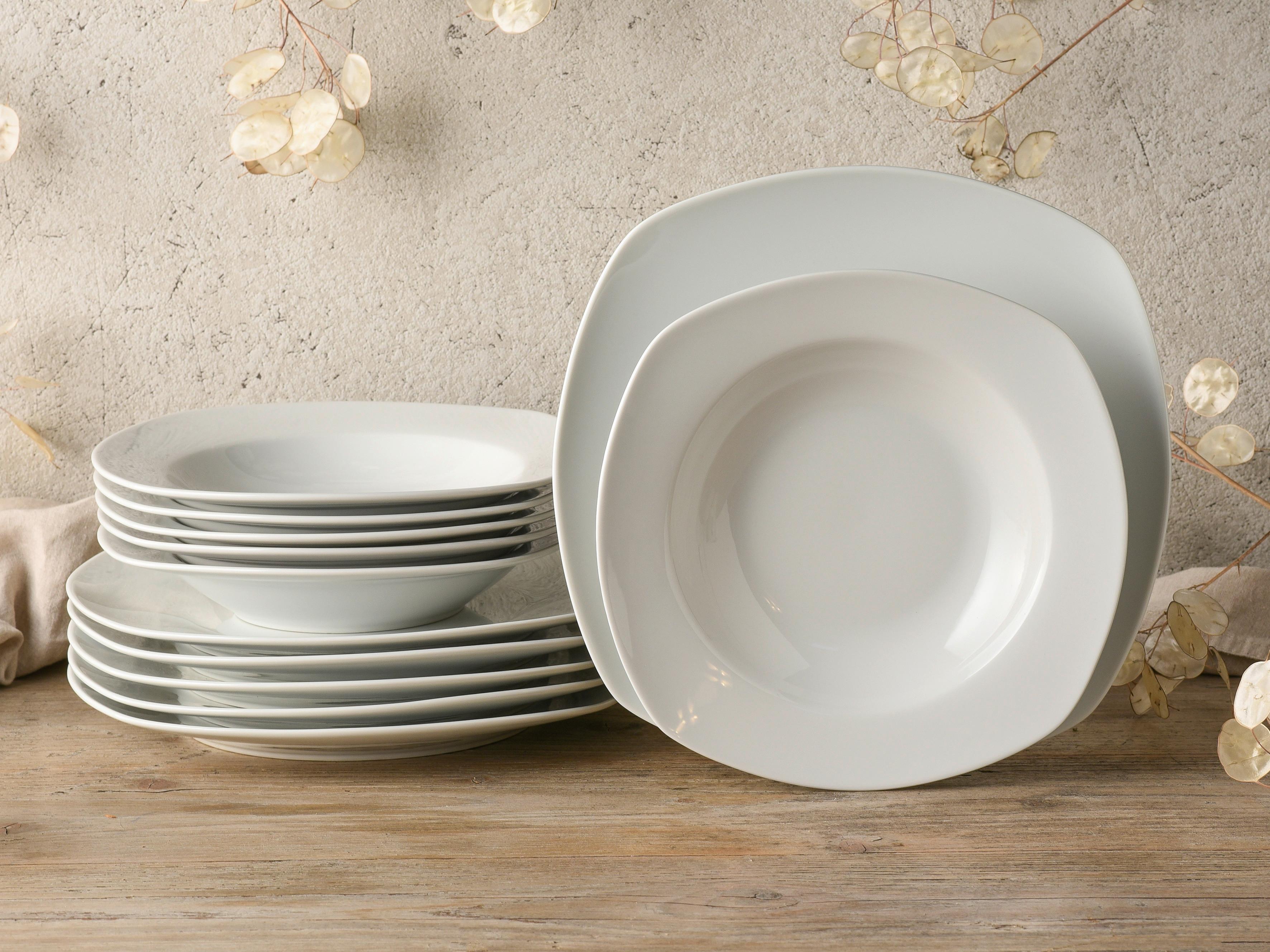 Jedilni Servis Amelie, 12-Delni - bela, keramika - Creatable