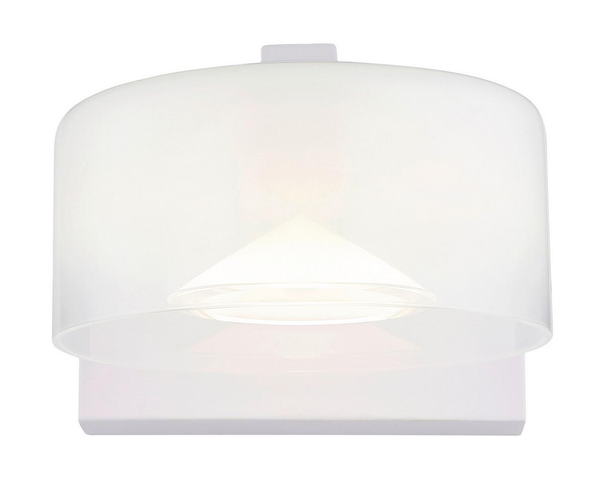 Aplică de perete cu LED Belinda - alb/străveziu, Design, plastic/sticlă (15/19,5/11cm) - Globo