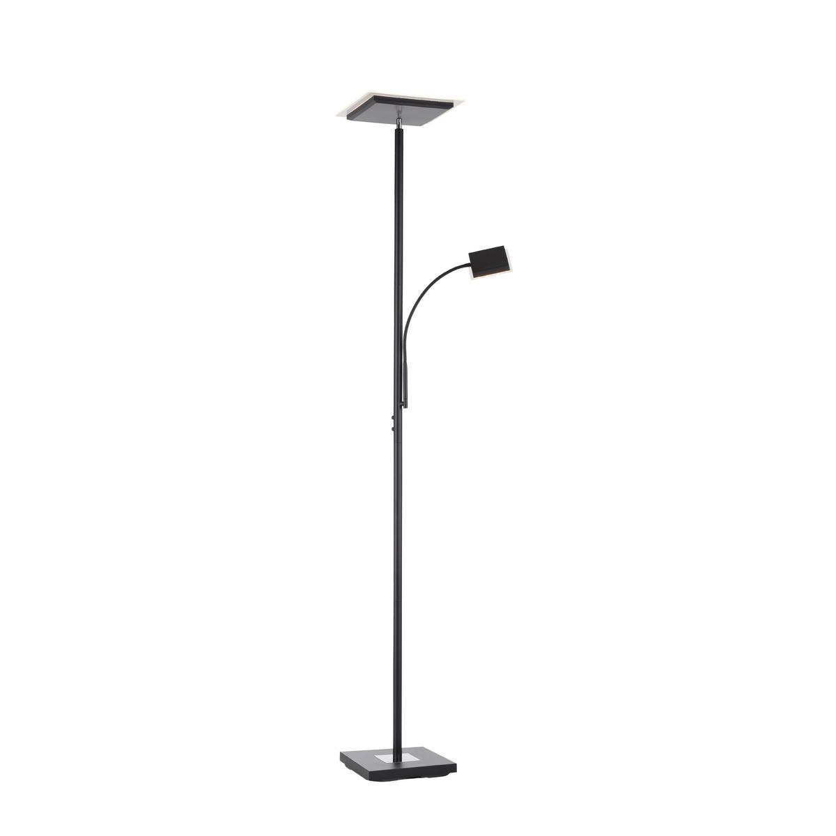 LED-Stehleuchte Hans Schwarz max. 31,50 Watt - Schwarz, Modern, Kunststoff/Metall (57,5/190cm)