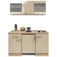Miniküche Nepal m. Geräten B: ca. 150cm Kaschmir - Kaschmir/Edelstahlfarben, MODERN, Glas/Holzwerkstoff (150,5cm) - FlexWell