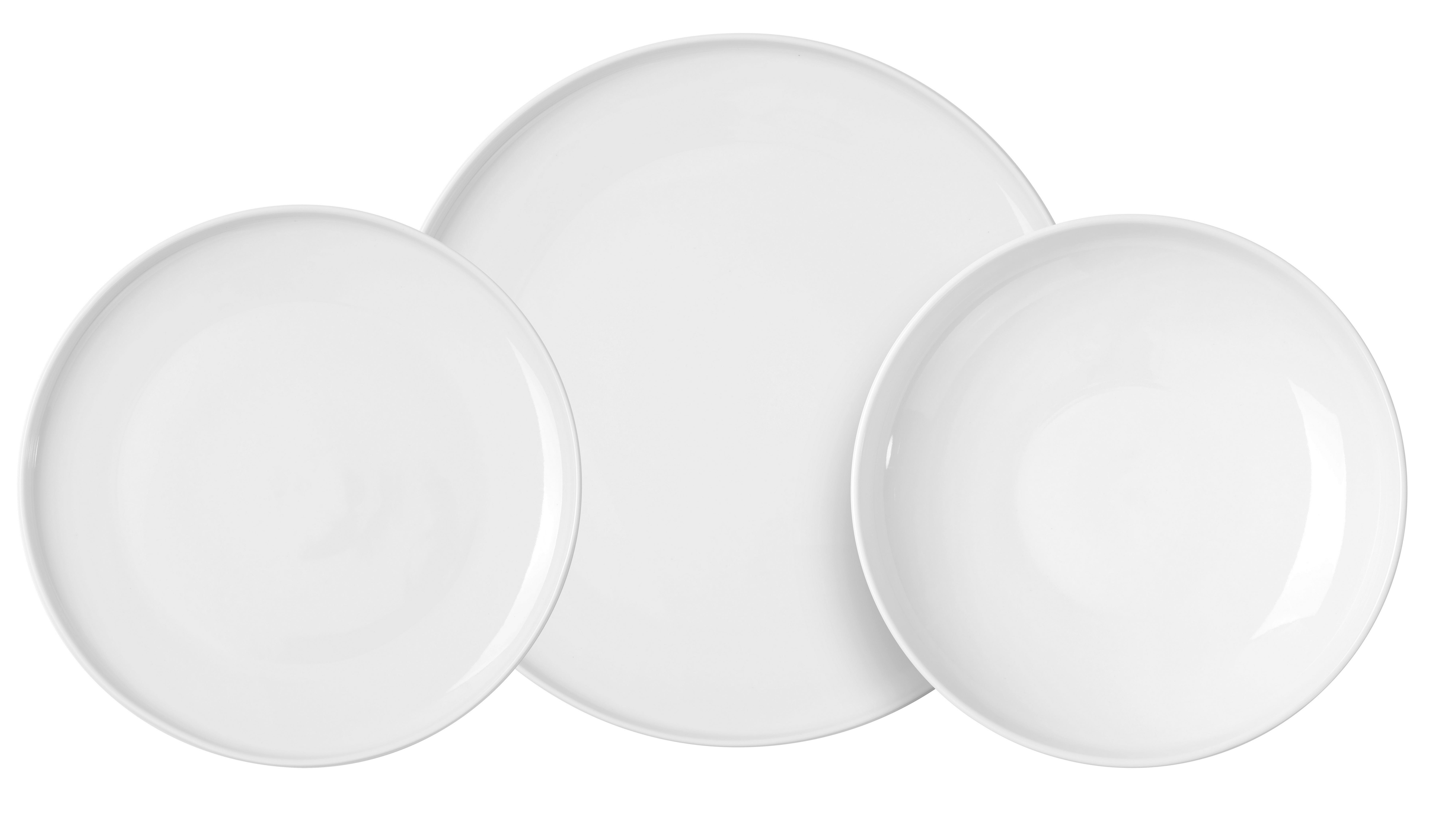 SERWIS OBIADOWO-ŚNIADANIOWY 26245 - biały, Design, ceramika - Novel