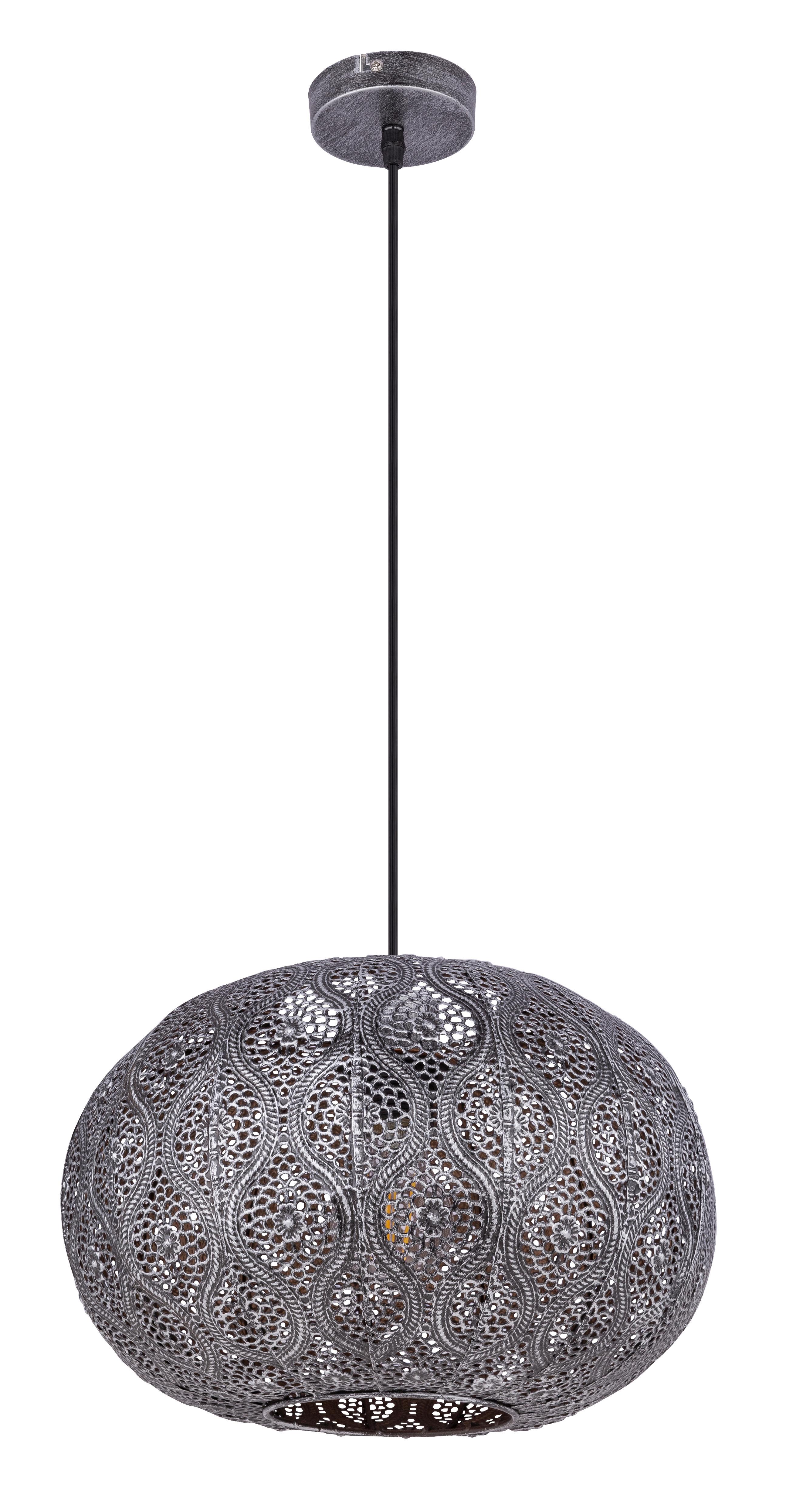 Viseča Led-svetilka Antik - srebrne barve/črna, Design, kovina/umetna masa (30/120cm) - Globo