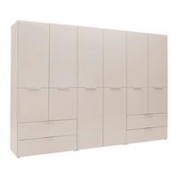 Drehtürenschrank Siena Kaschmir - Kaschmir/Chromfarben, KONVENTIONELL, Glas/Holzwerkstoff (300/212/57cm) - Premium Living
