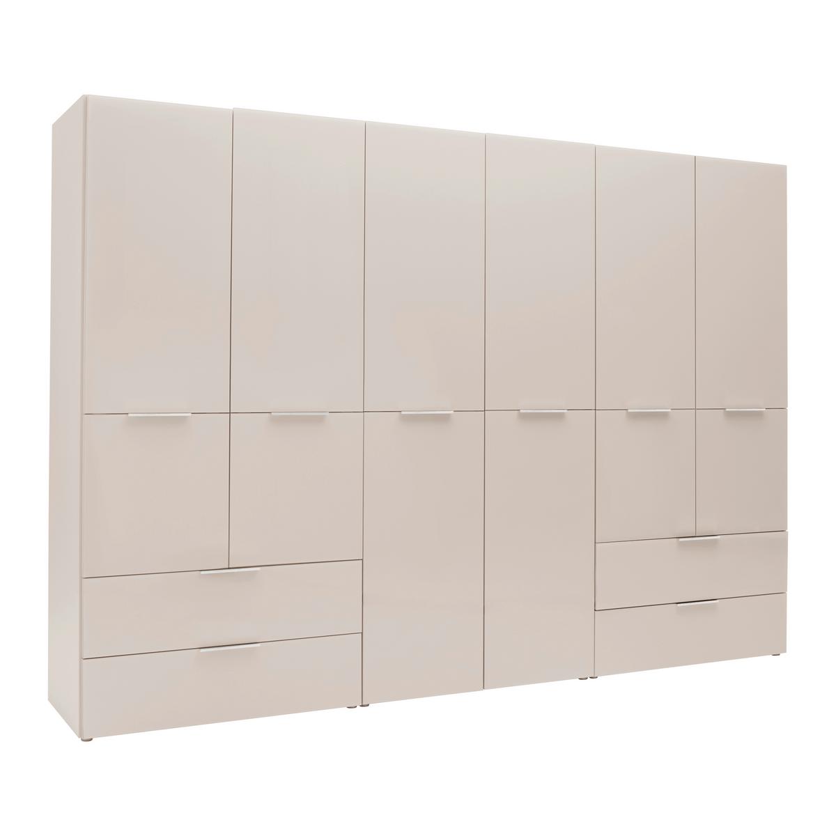 Drehtürenschrank Siena Kaschmir - Kaschmir/Chromfarben, KONVENTIONELL, Glas/Holzwerkstoff (300/212/57cm) - Premium Living