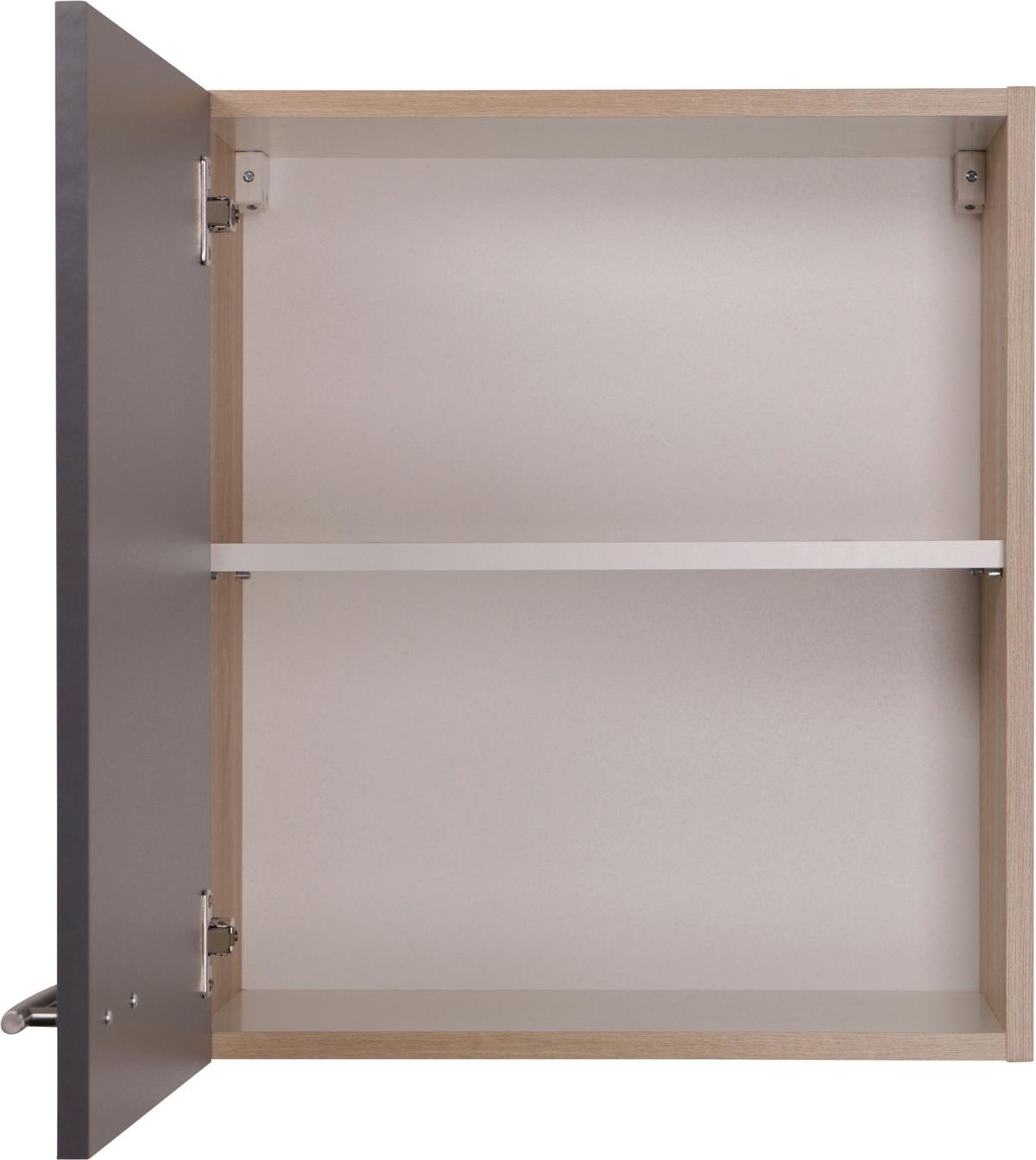Kuhinjska Zgornja Omarica Merle, Barva Hrasta, Siva - srebrne barve/siva, Basics, kovina/leseni material (50/56,1/34,6cm) - Respekta