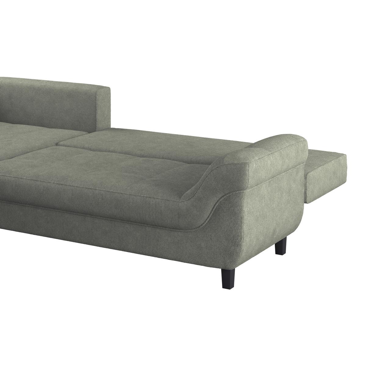 Kutna Garnitura Mendoza - zelena/crna, Design, tekstil/drvo (197/309cm) - Modern Living