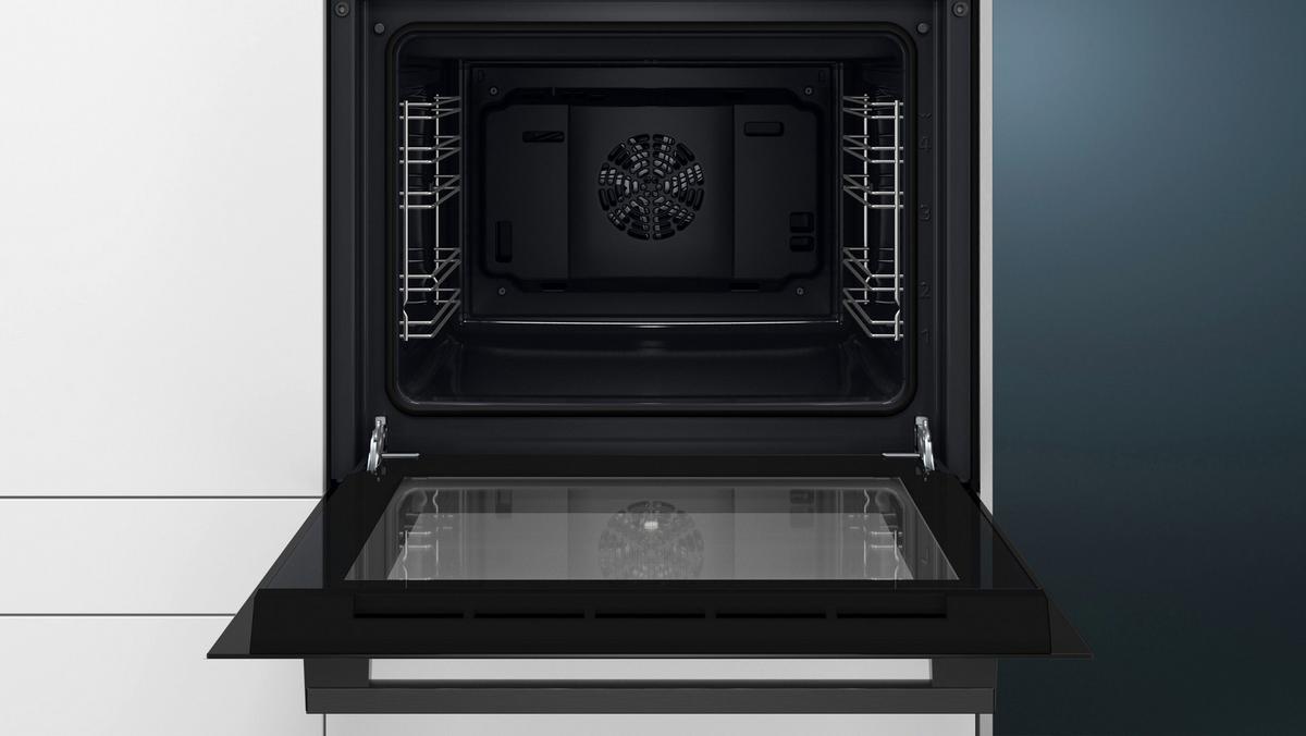 Backofenset EQPOWER03K Schwarz - Schwarz, MODERN, Glas/Metall (59,4/59,5/54,8cm) - Siemens