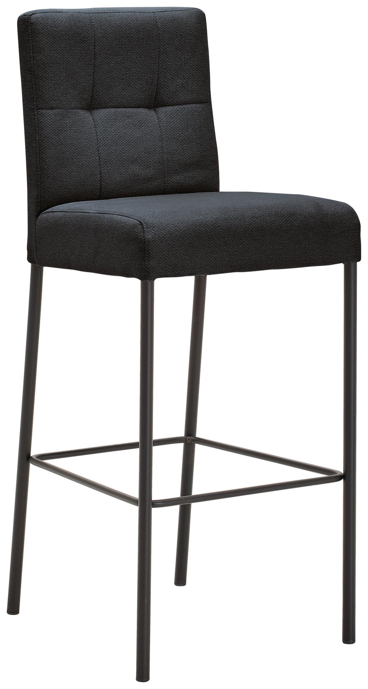 STOŁEK BAROWY NANDIA - czarny/szary, Design, metal/tkanina (42/102/50cm) - home24