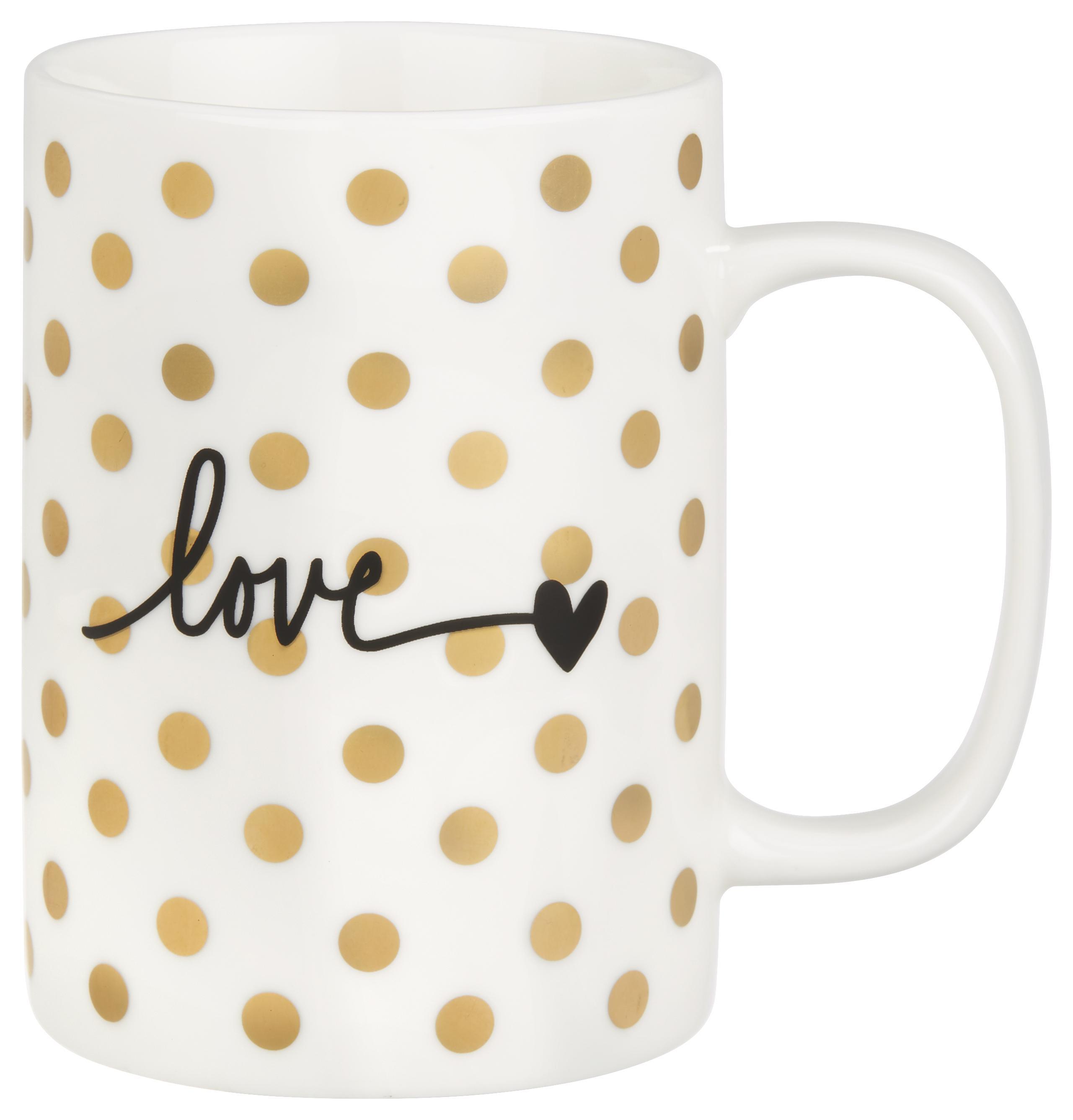 Kaffeebecher Gloria aus Keramik ca. 350ml - Goldfarben/Schwarz, MODERN, Keramik (7,9/10,8cm) - Mömax modern living