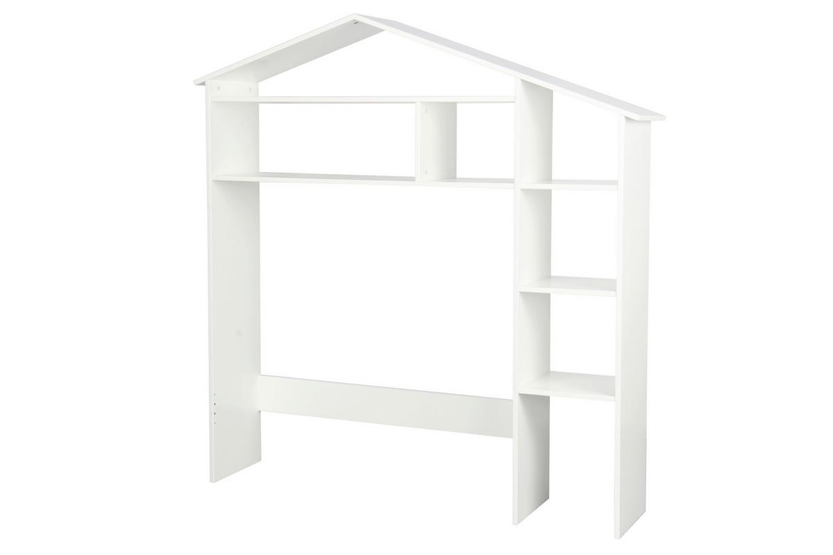 Überbauregal in Hausform Weiß - Weiß, Design, Holz/Holzwerkstoff (148/155/31cm) - Livetastic
