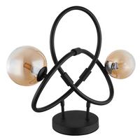 Namizna Led-svetilka Tuberius, S Sijalko - črna/prozorno, Design, kovina/umetna masa (46/15/38,5cm) - Globo