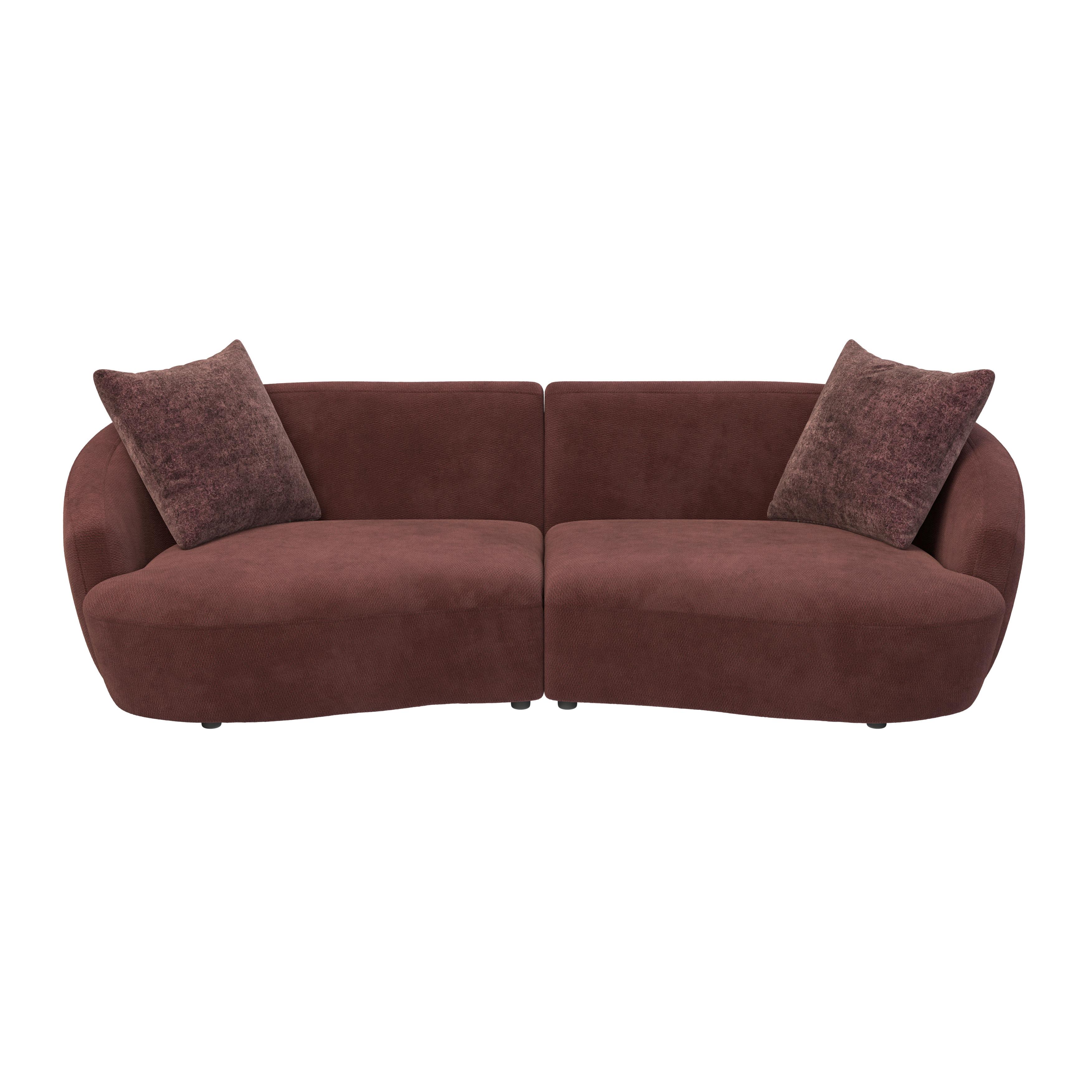 Megasofa Casoria -Studio- - Bordeaux/Schwarz, Modern, Kunststoff/Textil (260/76/115cm) - Mömax