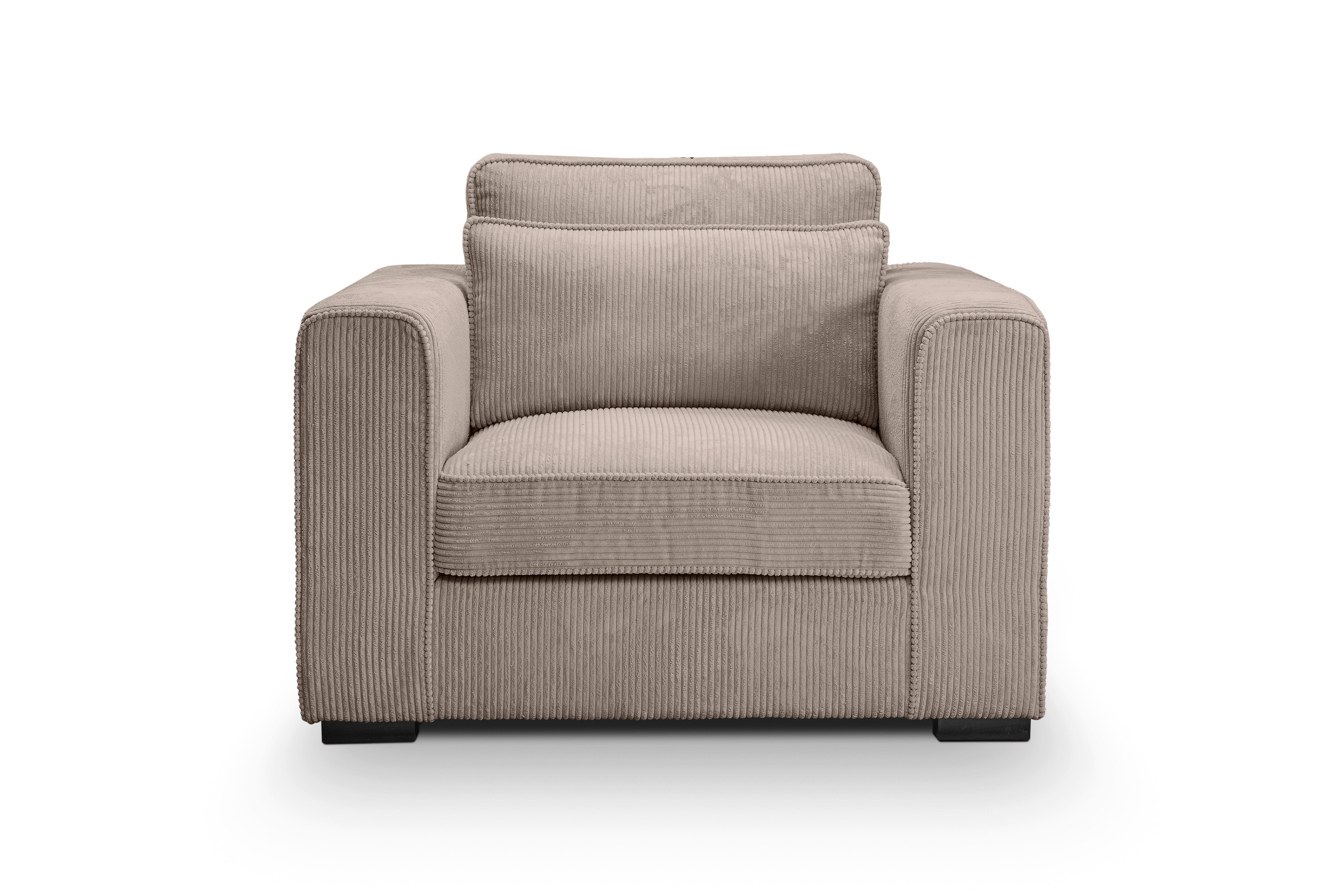 1,5-Sitzer-Sofa Almera Beigebraun - Beigebraun/Schwarz, Basics, Holz/Textil (120/92/112cm) - MID.YOU