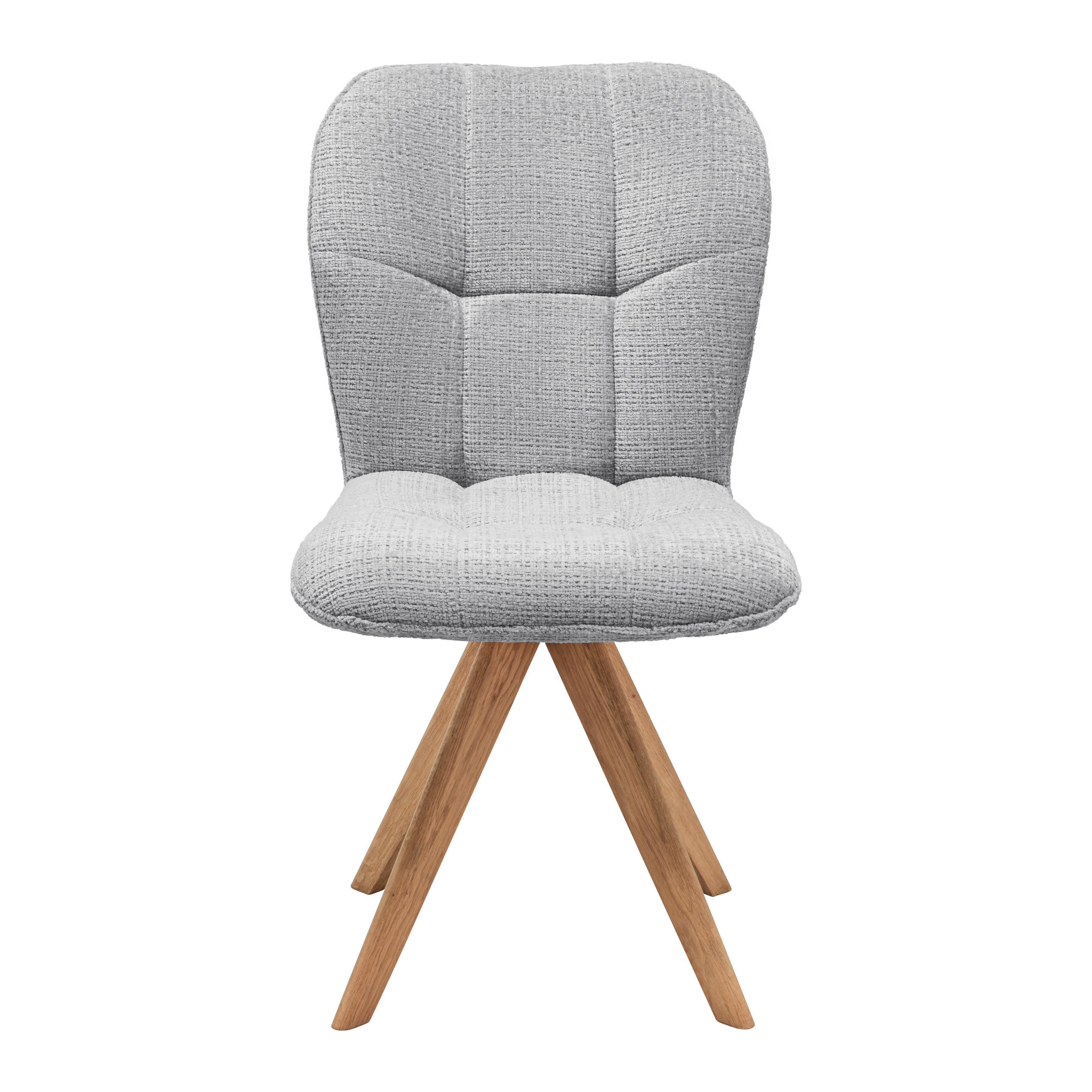Stuhl Alba Hellgrau - Eichefarben/Hellgrau, Modern, Holz/Textil (50/91/63cm) - Mömax