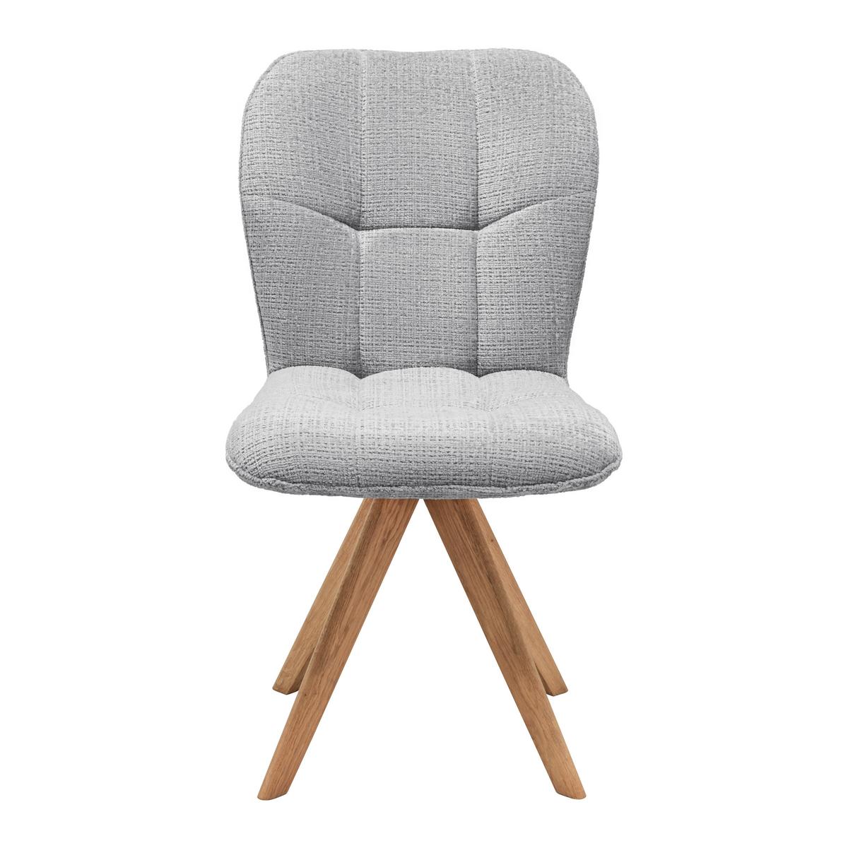 Stuhl Alba Hellgrau - Eichefarben/Hellgrau, Modern, Holz/Textil (50/91/63cm) - Mömax