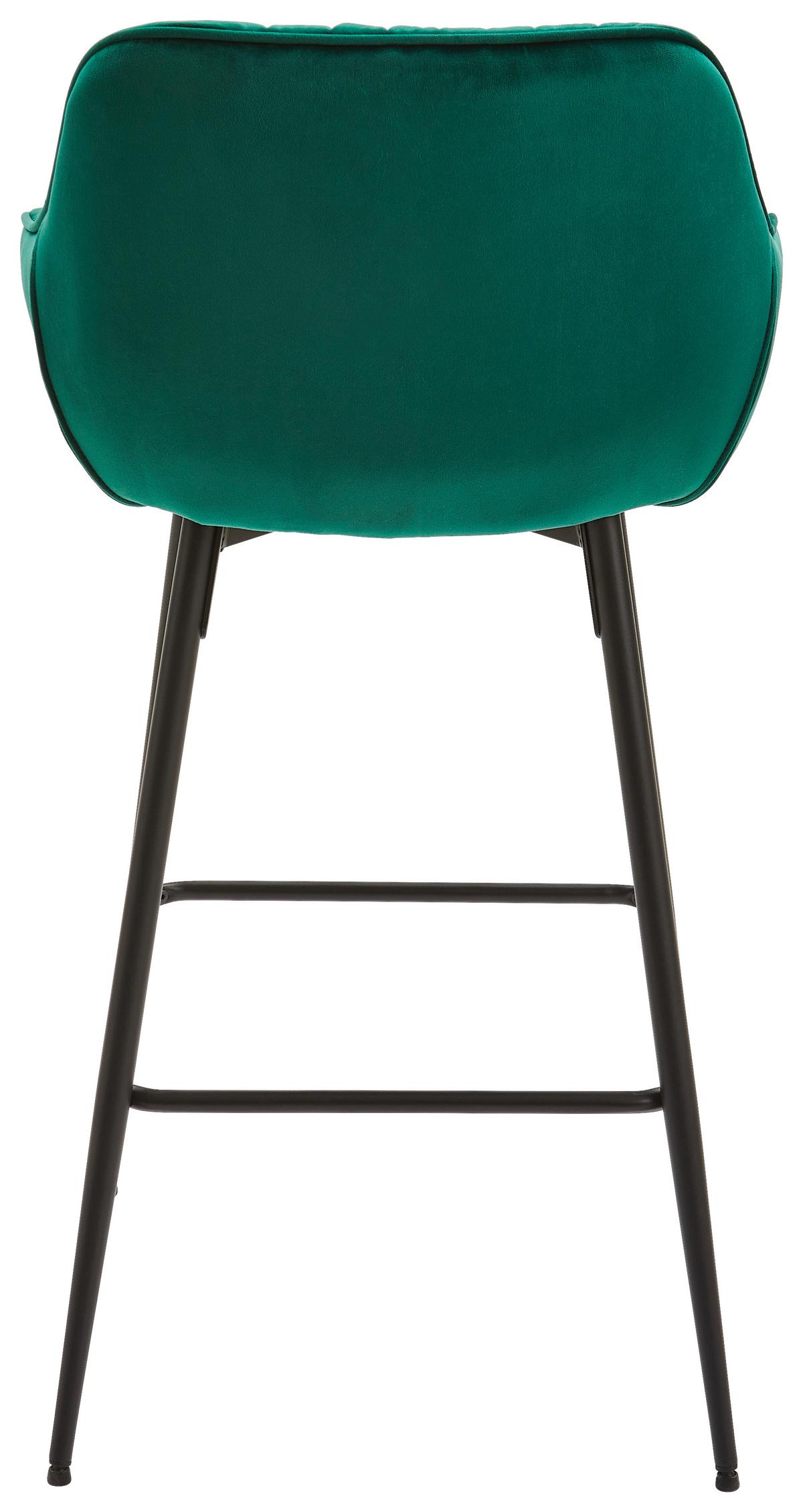 STOŁEK BAROWY LANGFORD - zielony/czarny, Modern, metal/drewno (55/105/57cm) - Livetastic