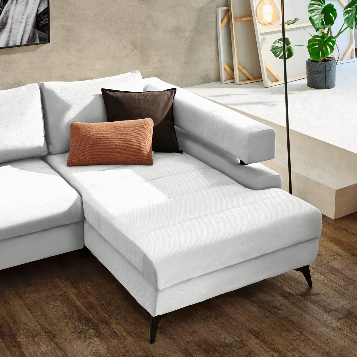 Kutna Garnitura Rosalie - bijela/crna, Konvencionalno, tekstil/metal (265/184cm) - Modern Living