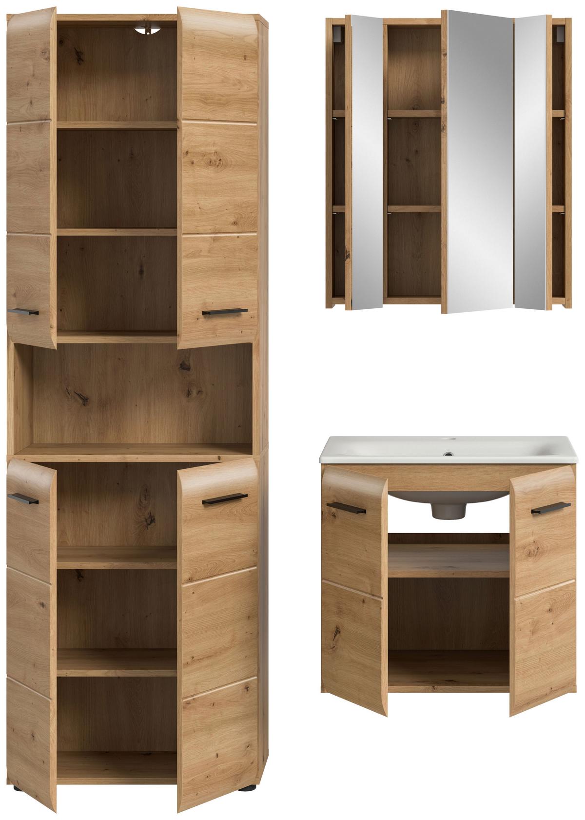 BADEZIMMER ICE - Weiss/Schwarz, Basics, Keramik/Holzwerkstoff (120cm) - MID.YOU