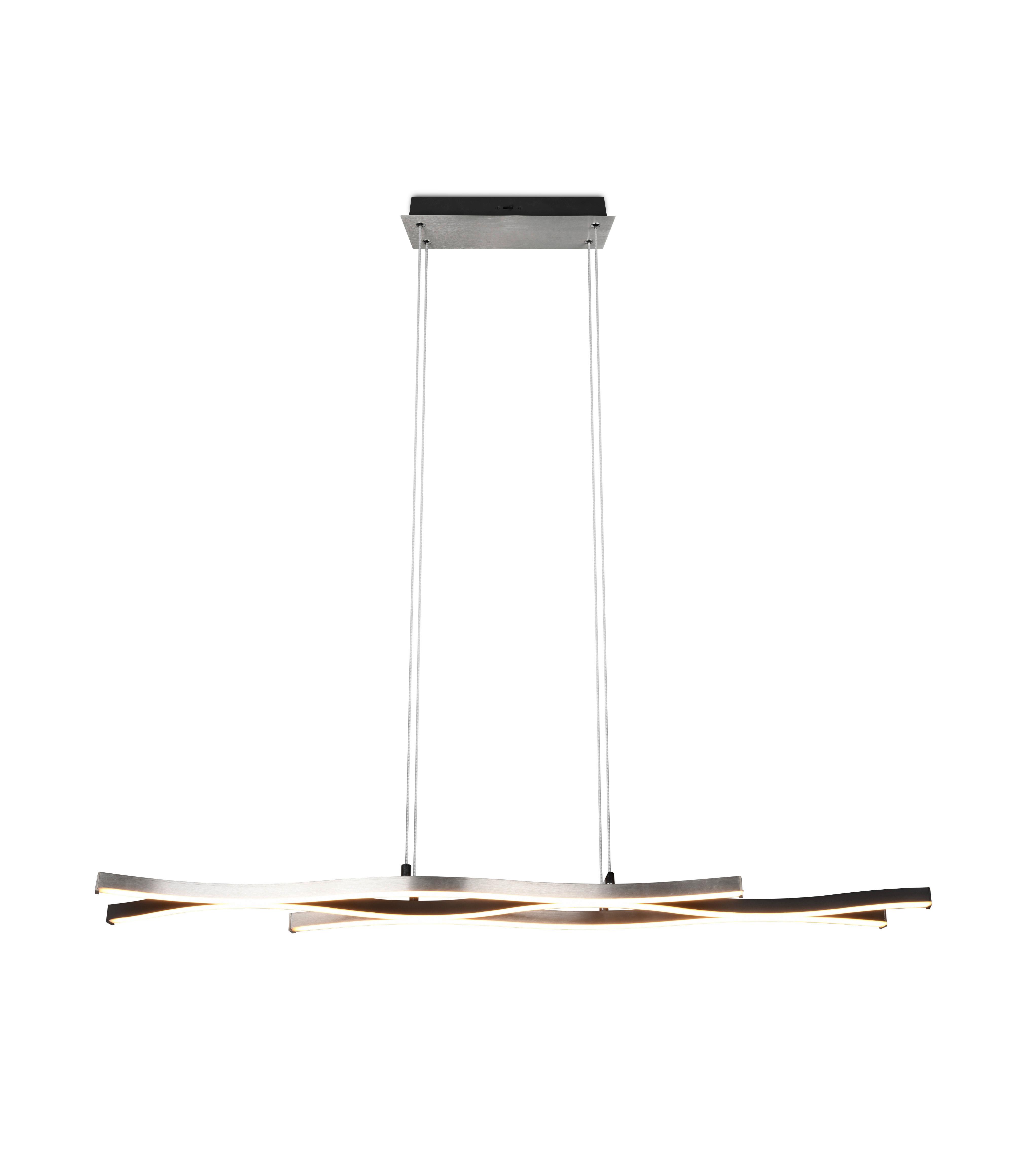 LED-Pendelleuchte Blaze Schwarz/Alufarben max. 35 Watt - Schwarz/Alufarben, Design, Metall (107,5/150/15,5cm) - Trio Leuchten