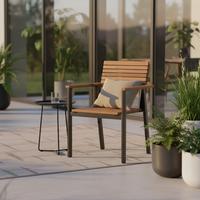 STAPELSESSEL N86392 - Anthrazit/Robinienfarben, KONVENTIONELL, Holz/Metall (60/83/58,5cm) - Siena Garden