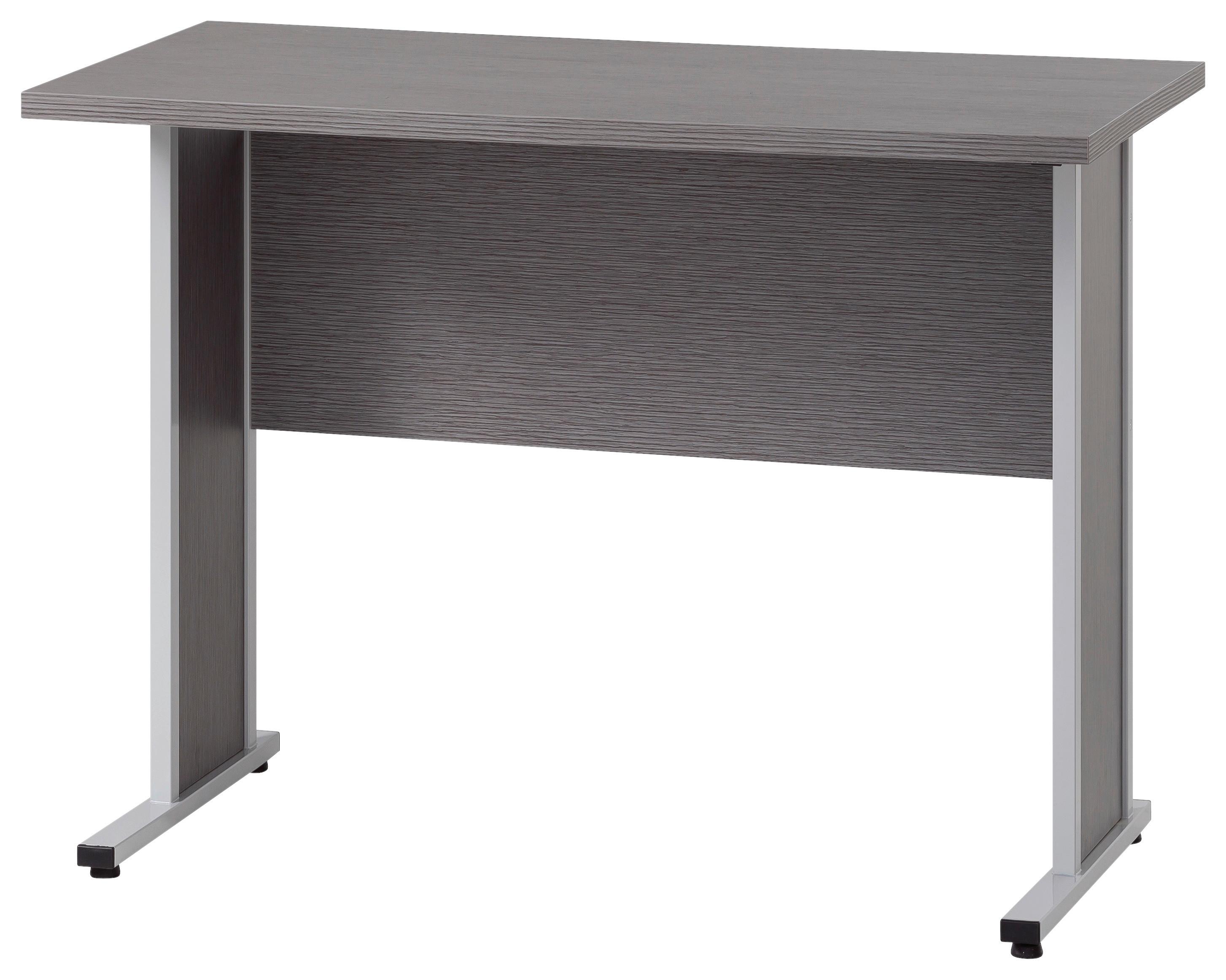 Schreibtisch Set 4150 Grau ca. 90x65x72,2cm - Silberfarben/Hellgrau, MODERN, Holzwerkstoff/Metall (90/65/72,2cm) - MID.YOU
