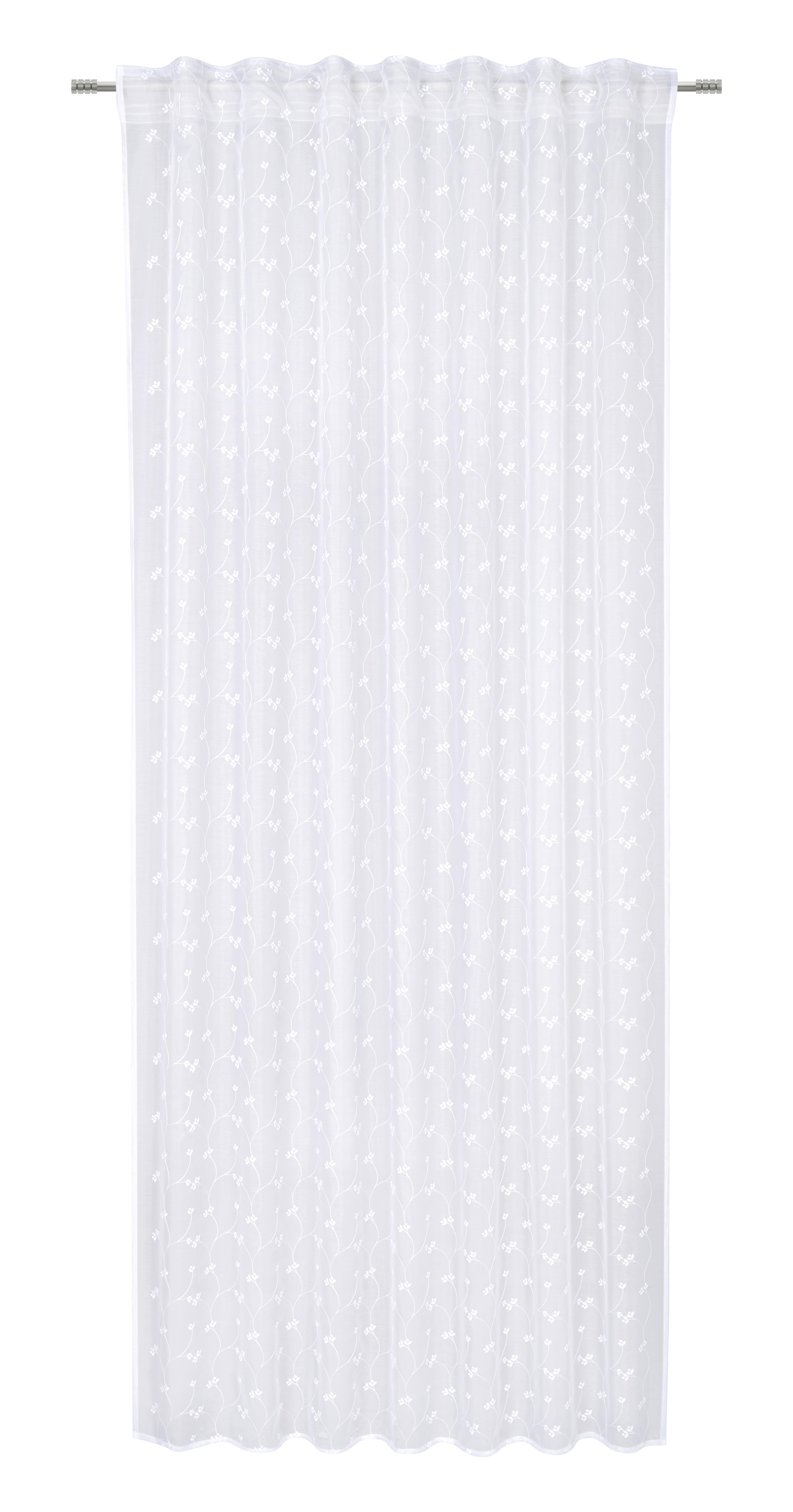 Fertigvorhang Stella Weiss ca. 140x245cm - Weiss, Romantik / Landhaus, Textil (140/245cm) - Mömax