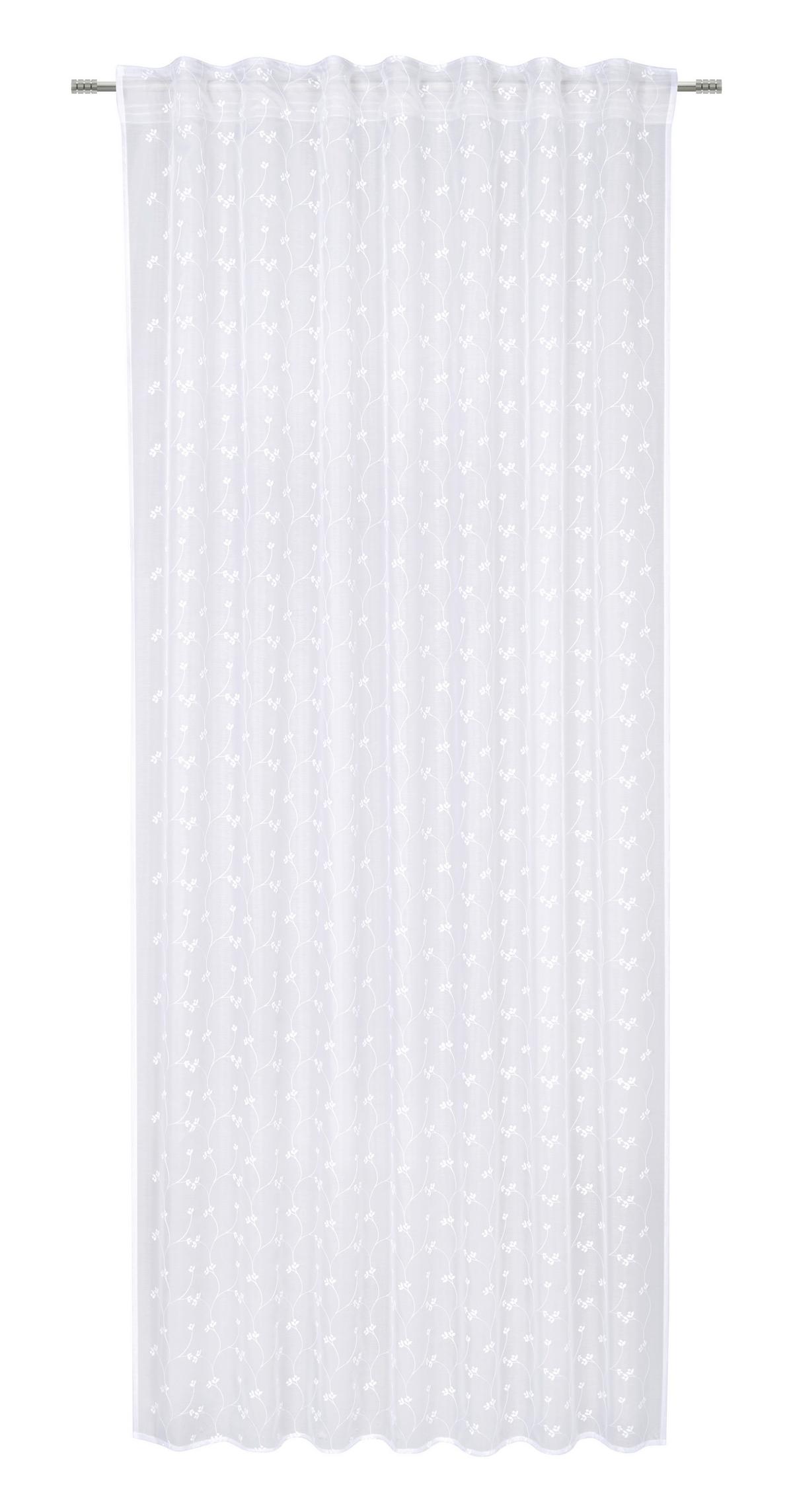 Fertigvorhang Stella Weiss ca. 140x245cm - Weiss, Romantik / Landhaus, Textil (140/245cm) - Mömax