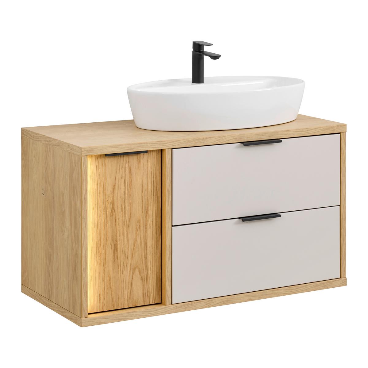 Waschbecken Unisen Weiß glänzend - Weiß, MODERN, Keramik (67/14/42cm) - Mömax