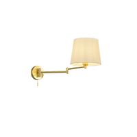 Wandleuchte Lyon Weiß/Messingfarben max. 60Watt - Messingfarben/Weiß, KONVENTIONELL, Textil/Metall (32,5/25,5/69cm) - Trio Leuchten