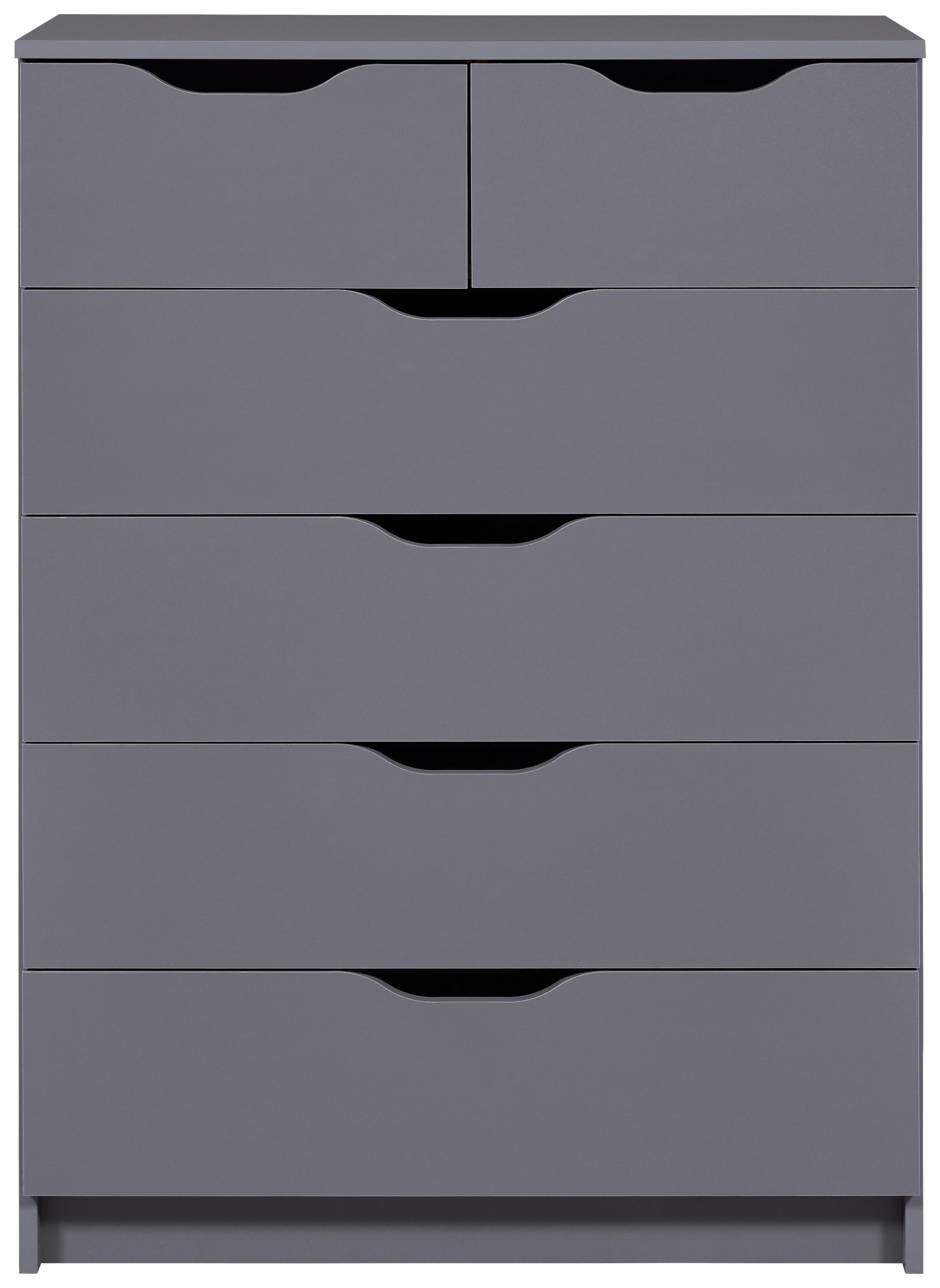 Kommode Silenzia Graphit - Graphitfarben, Design, Holzwerkstoff (82/112/40cm) - Livetastic