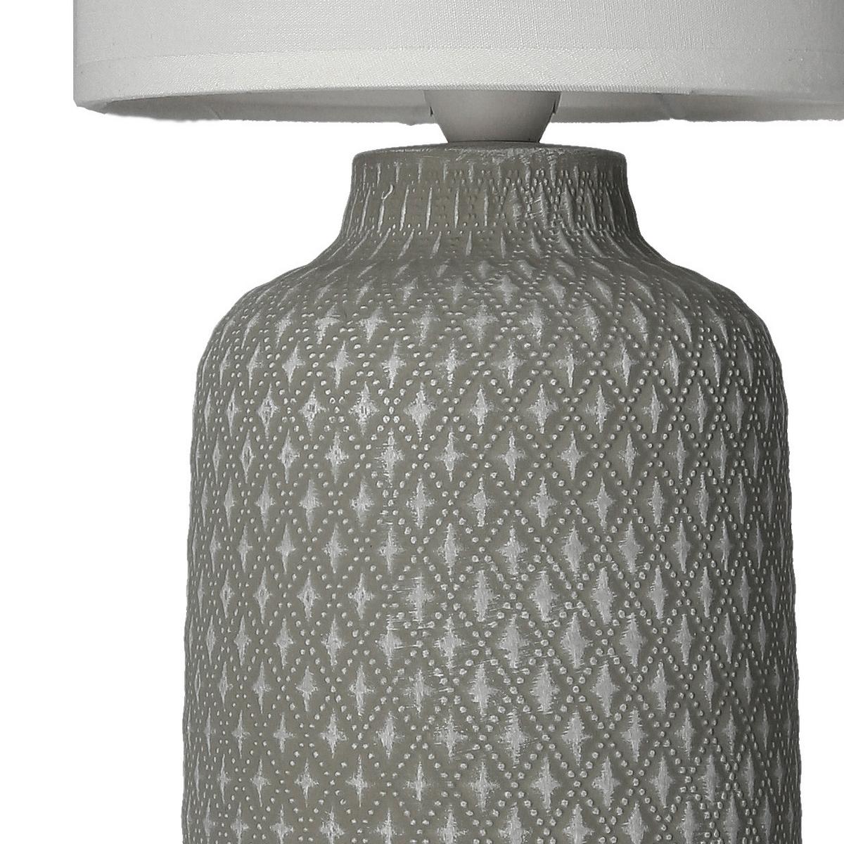 Svjetiljka Stolna 41-79886 - bijela/siva, Basics, tekstil/keramika (15/15/32cm)