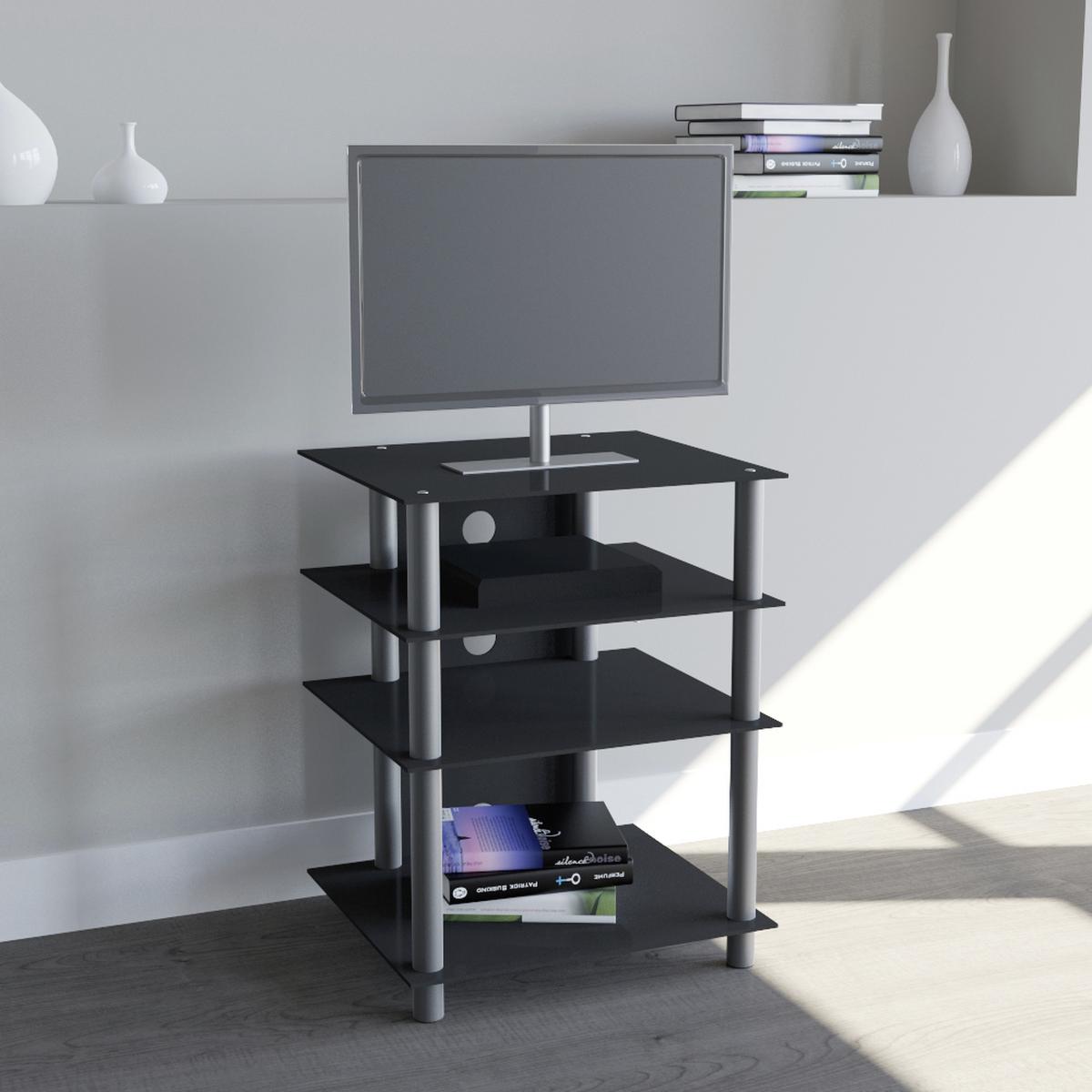 Phonotisch Bilus ca. 54x70 cm Schwarz/Silber - Silberfarben/Schwarz, KONVENTIONELL, Glas/Metall (54/70/47cm) - MID.YOU