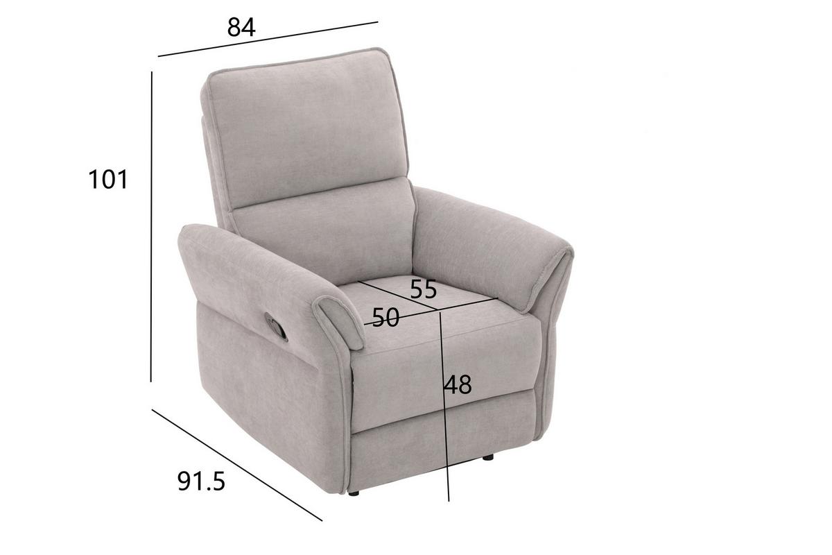 Počivalnik Redon, Siva - siva/črna, Basics, kovina/umetna masa (85/103/92cm) - Livetastic