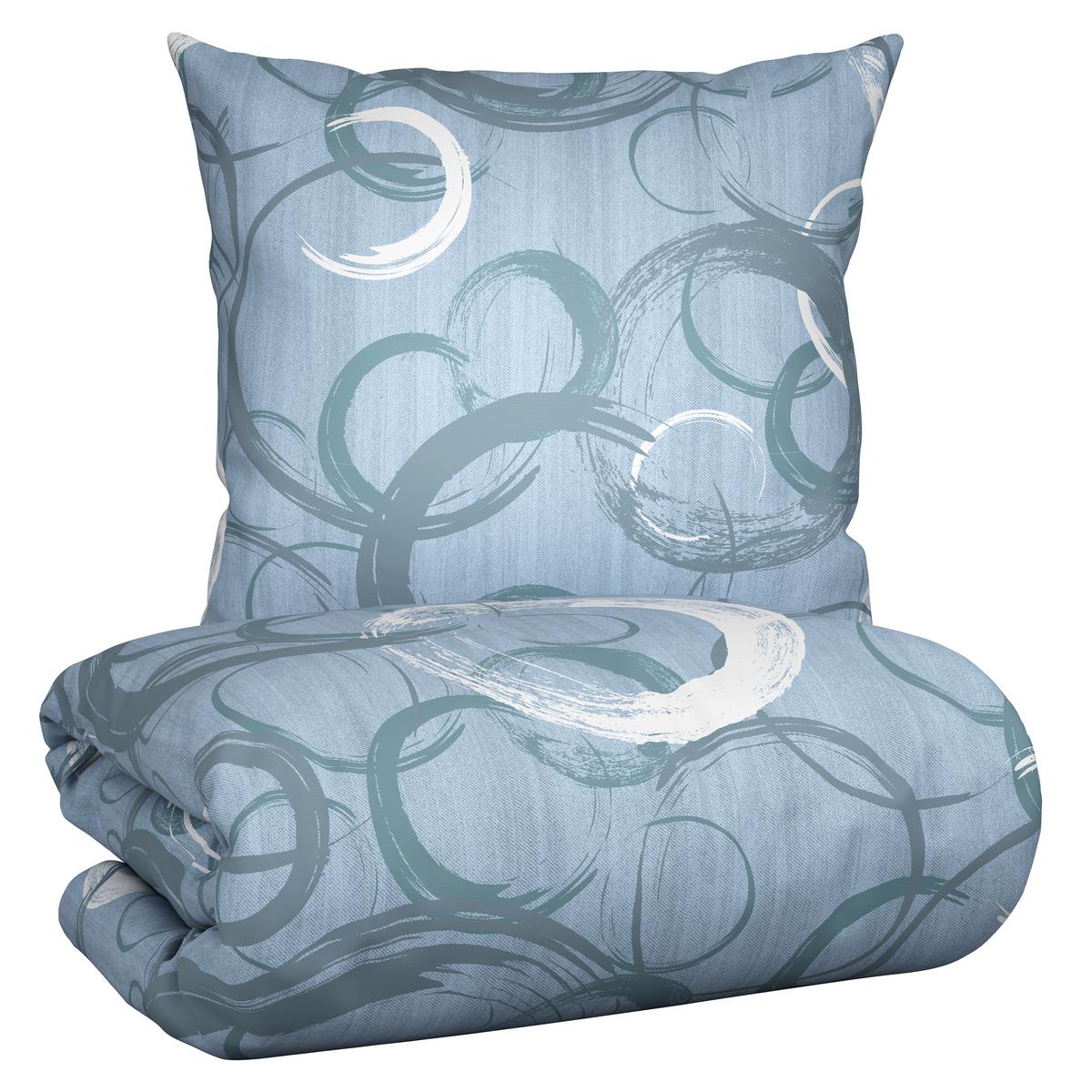 Bettwäsche New Circles Blau ca. 135x200cm - Blau, Textil (135/200cm) - Modern Living